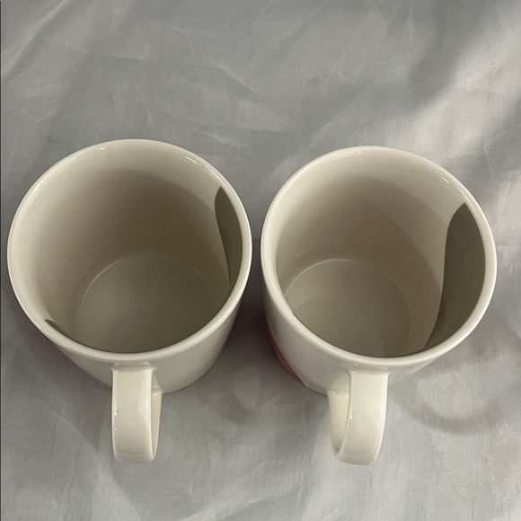 Vintage Starbucks 2005 Coffee Mugs Dipped Pink Grey Ceramic Mugs 14 oz - Picture 5 of 10